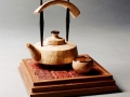 Tea Set, Flame Maple, Jara Burl, Ebony and Walnut