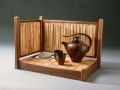 Tea Set, Walnut, Maple Burl, Ebony, Grass Reed