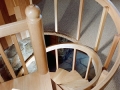 Two Story Spiral Staircase, Red Oak